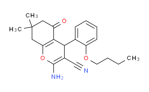 CAS No. 332177-20-5, 2-Amino-4-(2-butoxyphenyl)-7,7-dimethyl-5-oxo-5,6,7,8-tetrahydro-4H-chromene-3-carbonitrile