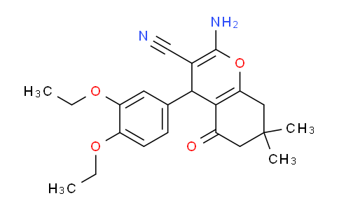 CAS No. 332177-19-2, 2-Amino-4-(3,4-diethoxyphenyl)-7,7-dimethyl-5-oxo-5,6,7,8-tetrahydro-4H-chromene-3-carbonitrile