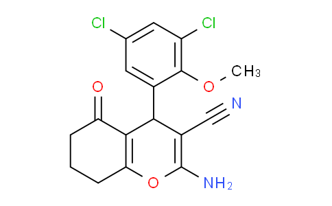 CAS No. 332177-29-4, 2-Amino-4-(3,5-dichloro-2-methoxyphenyl)-5-oxo-5,6,7,8-tetrahydro-4H-chromene-3-carbonitrile