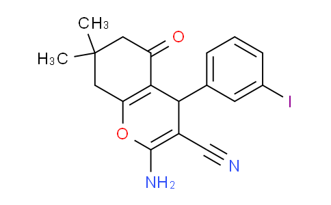 CAS No. 337496-56-7, 2-Amino-4-(3-iodophenyl)-7,7-dimethyl-5-oxo-5,6,7,8-tetrahydro-4H-chromene-3-carbonitrile