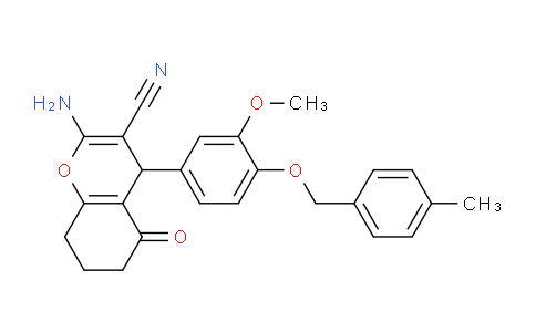 DY685331 | 337505-86-9 | 2-Amino-4-(3-methoxy-4-((4-methylbenzyl)oxy)phenyl)-5-oxo-5,6,7,8-tetrahydro-4H-chromene-3-carbonitrile