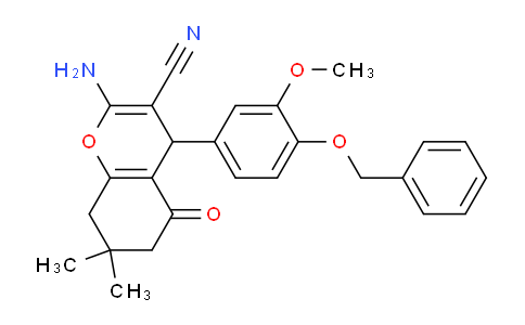 CAS No. 337497-92-4, 2-Amino-4-(4-(benzyloxy)-3-methoxyphenyl)-7,7-dimethyl-5-oxo-5,6,7,8-tetrahydro-4H-chromene-3-carbonitrile