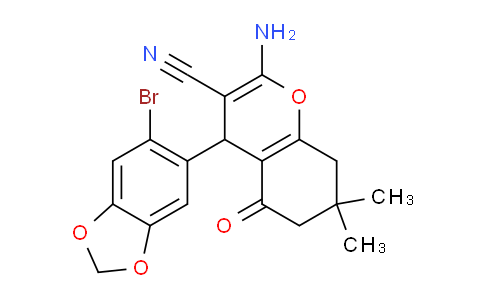 MC685335 | 332177-07-8 | 2-Amino-4-(6-bromobenzo[d][1,3]dioxol-5-yl)-7,7-dimethyl-5-oxo-5,6,7,8-tetrahydro-4H-chromene-3-carbonitrile