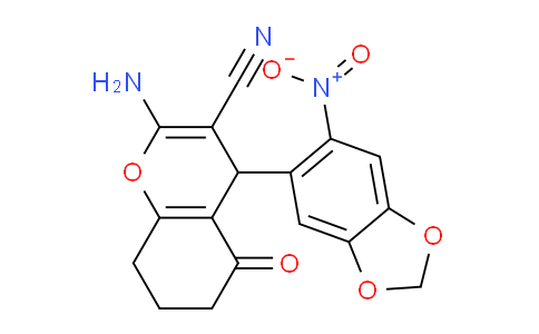 CAS No. 315245-17-1, 2-Amino-4-(6-nitrobenzo[d][1,3]dioxol-5-yl)-5-oxo-5,6,7,8-tetrahydro-4H-chromene-3-carbonitrile
