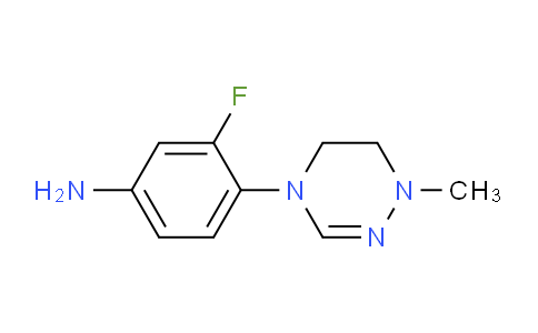 CAS No. 1334167-69-9, 3-Fluoro-4-(1-methyl-5,6-dihydro-1,2,4-triazin-4(1H)-yl)aniline