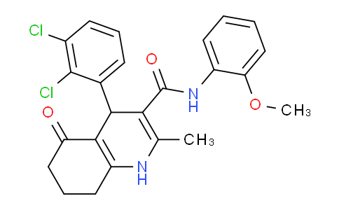 CAS No. 493017-18-8, 4-(2,3-Dichlorophenyl)-N-(2-methoxyphenyl)-2-methyl-5-oxo-1,4,5,6,7,8-hexahydroquinoline-3-carboxamide