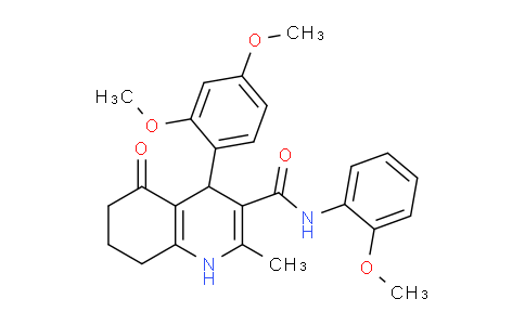 CAS No. 493017-17-7, 4-(2,4-Dimethoxyphenyl)-N-(2-methoxyphenyl)-2-methyl-5-oxo-1,4,5,6,7,8-hexahydroquinoline-3-carboxamide