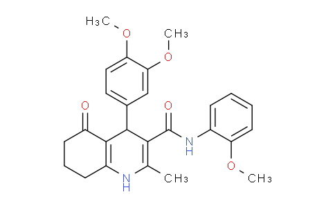CAS No. 494195-81-2, 4-(3,4-Dimethoxyphenyl)-N-(2-methoxyphenyl)-2-methyl-5-oxo-1,4,5,6,7,8-hexahydroquinoline-3-carboxamide