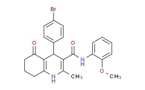 CAS No. 494195-88-9, 4-(4-Bromophenyl)-N-(2-methoxyphenyl)-2-methyl-5-oxo-1,4,5,6,7,8-hexahydroquinoline-3-carboxamide