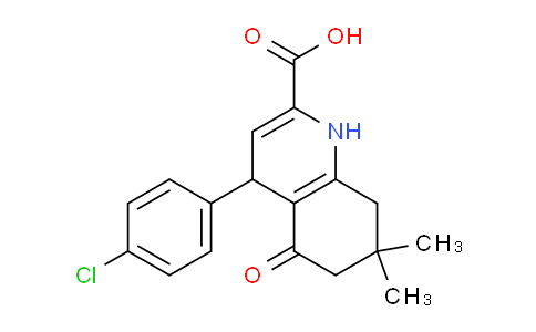 CAS No. 1233334-75-2, 4-(4-Chlorophenyl)-7,7-dimethyl-5-oxo-1,4,5,6,7,8-hexahydroquinoline-2-carboxylic acid