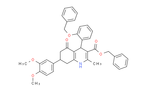 CAS No. 494194-18-2, Benzyl 4-(2-(benzyloxy)phenyl)-7-(3,4-dimethoxyphenyl)-2-methyl-5-oxo-1,4,5,6,7,8-hexahydroquinoline-3-carboxylate