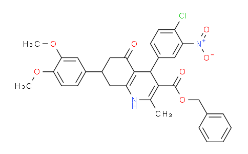 CAS No. 503864-66-2, Benzyl 4-(4-chloro-3-nitrophenyl)-7-(3,4-dimethoxyphenyl)-2-methyl-5-oxo-1,4,5,6,7,8-hexahydroquinoline-3-carboxylate