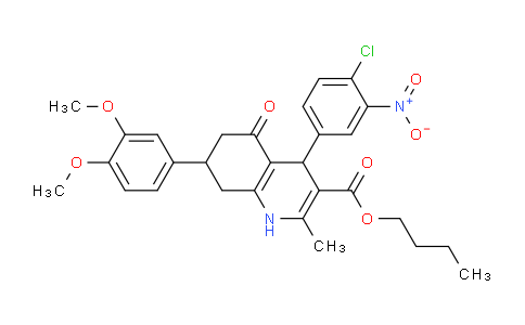 CAS No. 500212-68-0, Butyl 4-(4-chloro-3-nitrophenyl)-7-(3,4-dimethoxyphenyl)-2-methyl-5-oxo-1,4,5,6,7,8-hexahydroquinoline-3-carboxylate