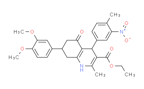 CAS No. 503591-61-5, Ethyl 7-(3,4-dimethoxyphenyl)-2-methyl-4-(4-methyl-3-nitrophenyl)-5-oxo-1,4,5,6,7,8-hexahydroquinoline-3-carboxylate