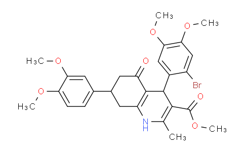 CAS No. 494195-03-8, Methyl 4-(2-bromo-4,5-dimethoxyphenyl)-7-(3,4-dimethoxyphenyl)-2-methyl-5-oxo-1,4,5,6,7,8-hexahydroquinoline-3-carboxylate