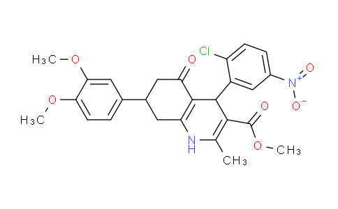 CAS No. 503591-75-1, Methyl 4-(2-chloro-5-nitrophenyl)-7-(3,4-dimethoxyphenyl)-2-methyl-5-oxo-1,4,5,6,7,8-hexahydroquinoline-3-carboxylate
