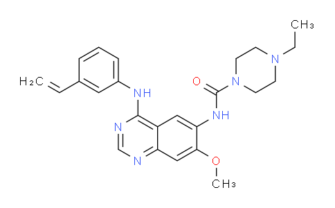 CAS No. 2109805-51-6, 4-Ethyl-N-(7-methoxy-4-((3-vinylphenyl)amino)quinazolin-6-yl)piperazine-1-carboxamide