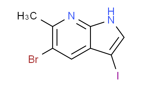 CAS No. 1000343-82-7, 5-Bromo-3-iodo-6-methyl-1H-pyrrolo[2,3-b]pyridine