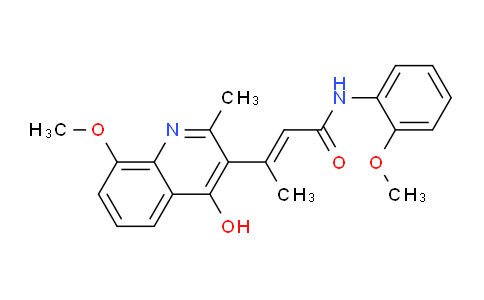 CAS No. 1072944-93-4, (E)-3-(4-Hydroxy-8-methoxy-2-methylquinolin-3-yl)-N-(2-methoxyphenyl)but-2-enamide