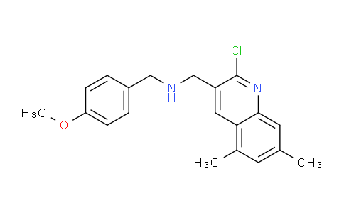 CAS No. 917747-08-1, 1-(2-Chloro-5,7-dimethylquinolin-3-yl)-N-(4-methoxybenzyl)methanamine