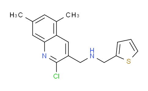 CAS No. 917747-05-8, 1-(2-Chloro-5,7-dimethylquinolin-3-yl)-N-(thiophen-2-ylmethyl)methanamine