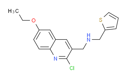 CAS No. 917746-10-2, 1-(2-Chloro-6-ethoxyquinolin-3-yl)-N-(thiophen-2-ylmethyl)methanamine