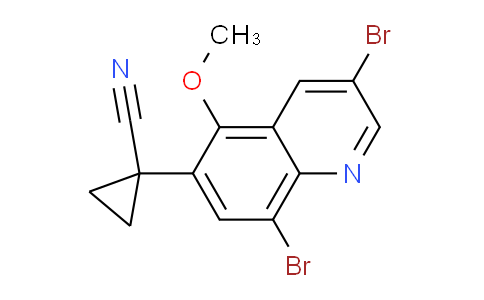 CAS No. 1257833-25-2, 1-(3,8-Dibromo-5-methoxyquinolin-6-yl)cyclopropanecarbonitrile
