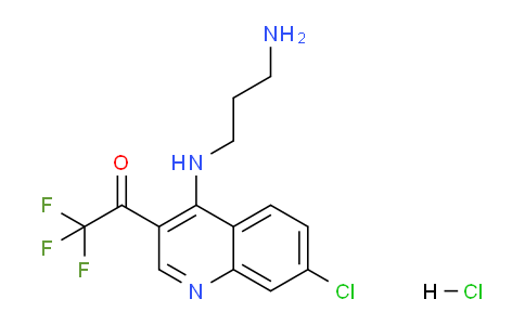 CAS No. 1956376-62-7, 1-(4-((3-Aminopropyl)amino)-7-chloroquinolin-3-yl)-2,2,2-trifluoroethanone hydrochloride