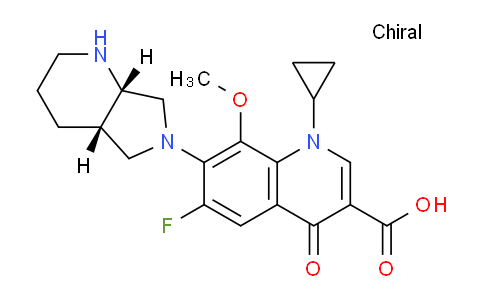 CAS No. 151096-09-2, 1-Cyclopropyl-6-fluoro-7-((4aS,7aS)-hexahydro-1H-pyrrolo[3,4-b]pyridin-6(2H)-yl)-8-methoxy-4-oxo-1,4-dihydroquinoline-3-carboxylic acid