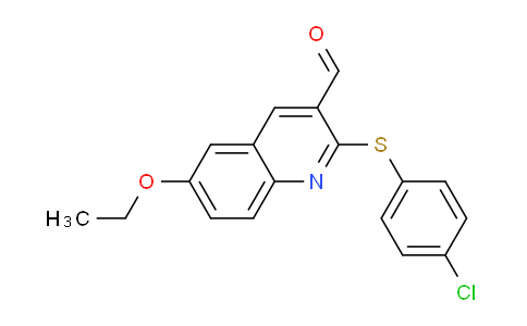 CAS No. 1431729-57-5, 2-((4-Chlorophenyl)thio)-6-ethoxyquinoline-3-carbaldehyde