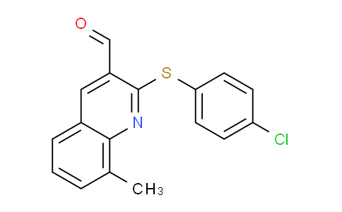 CAS No. 1431728-47-0, 2-((4-Chlorophenyl)thio)-8-methylquinoline-3-carbaldehyde