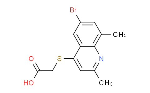 CAS No. 1429902-72-6, 2-((6-Bromo-2,8-dimethylquinolin-4-yl)thio)acetic acid