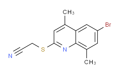 CAS No. 1429902-15-7, 2-((6-Bromo-4,8-dimethylquinolin-2-yl)thio)acetonitrile