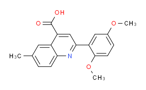 CAS No. 438212-28-3, 2-(2,5-Dimethoxyphenyl)-6-methylquinoline-4-carboxylic acid