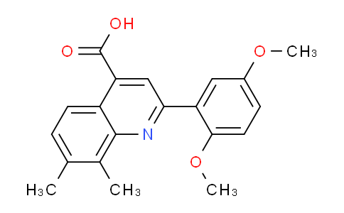 CAS No. 895966-70-8, 2-(2,5-Dimethoxyphenyl)-7,8-dimethylquinoline-4-carboxylic acid