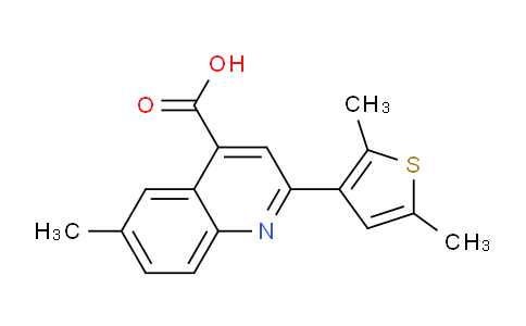 CAS No. 587850-77-9, 2-(2,5-Dimethylthiophen-3-yl)-6-methylquinoline-4-carboxylic acid