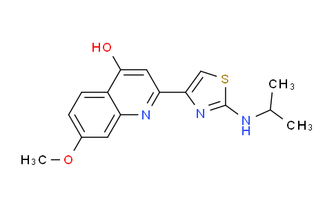 CAS No. 300831-05-4, 2-(2-(Isopropylamino)thiazol-4-yl)-7-methoxyquinolin-4-ol