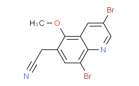 CAS No. 1257833-22-9, 2-(3,8-Dibromo-5-methoxyquinolin-6-yl)acetonitrile