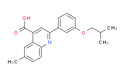 CAS No. 438221-81-9, 2-(3-Isobutoxyphenyl)-6-methylquinoline-4-carboxylic acid