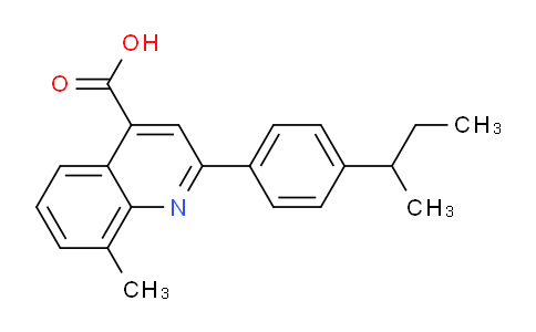 CAS No. 932796-03-7, 2-(4-(sec-Butyl)phenyl)-8-methylquinoline-4-carboxylic acid