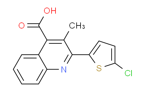 CAS No. 350997-52-3, 2-(5-Chlorothiophen-2-yl)-3-methylquinoline-4-carboxylic acid