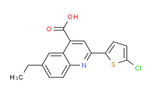 CAS No. 862654-38-4, 2-(5-Chlorothiophen-2-yl)-6-ethylquinoline-4-carboxylic acid