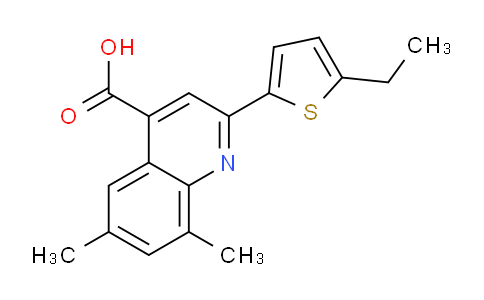 CAS No. 438230-08-1, 2-(5-Ethylthiophen-2-yl)-6,8-dimethylquinoline-4-carboxylic acid