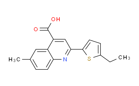 CAS No. 438216-59-2, 2-(5-Ethylthiophen-2-yl)-6-methylquinoline-4-carboxylic acid