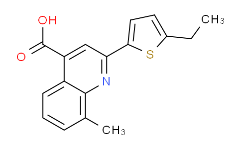 CAS No. 438229-38-0, 2-(5-Ethylthiophen-2-yl)-8-methylquinoline-4-carboxylic acid