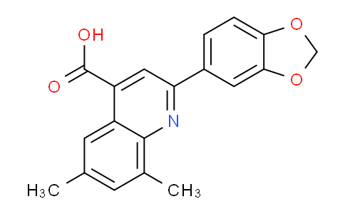 CAS No. 588674-04-8, 2-(Benzo[d][1,3]dioxol-5-yl)-6,8-dimethylquinoline-4-carboxylic acid