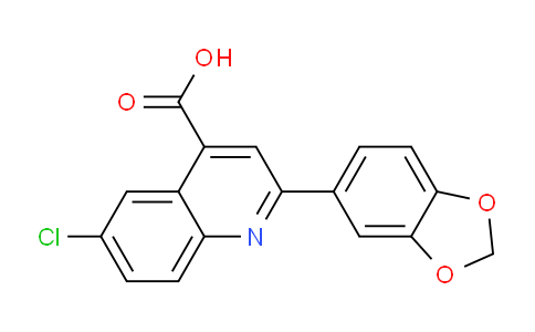 CAS No. 847503-14-4, 2-(Benzo[d][1,3]dioxol-5-yl)-6-chloroquinoline-4-carboxylic acid