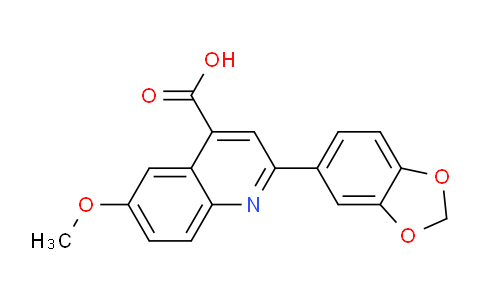 CAS No. 588680-04-0, 2-(Benzo[d][1,3]dioxol-5-yl)-6-methoxyquinoline-4-carboxylic acid