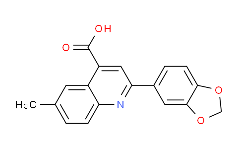 CAS No. 438220-99-6, 2-(Benzo[d][1,3]dioxol-5-yl)-6-methylquinoline-4-carboxylic acid
