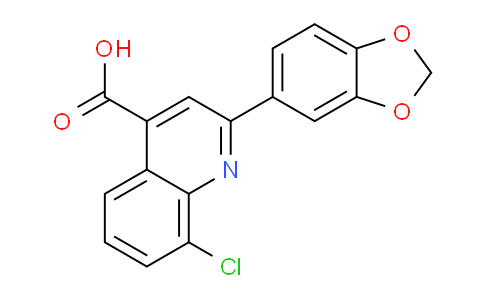 CAS No. 862663-03-4, 2-(Benzo[d][1,3]dioxol-5-yl)-8-chloroquinoline-4-carboxylic acid